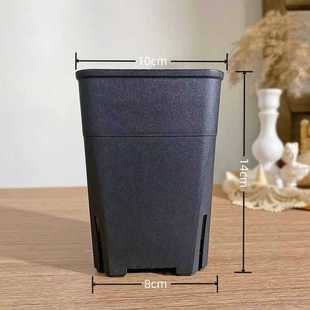 特大号10口透气方形万象高腰盆白色黑色透明磨砂加厚多肉日式花盆