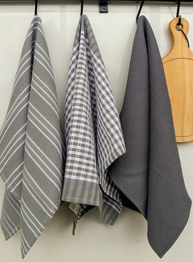 包邮 出口纯棉厨房茶巾餐巾擦手抹布擦碗布三件套Kitchen towels