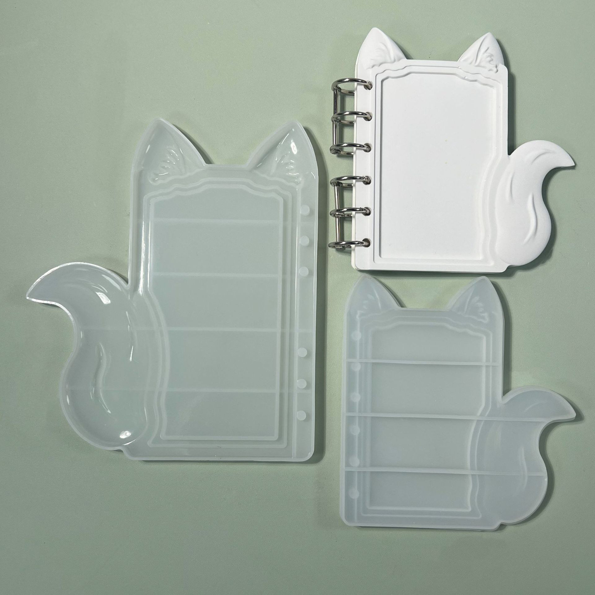 跨境新品diya6/a7猫耳朵笔记本滴胶模具免白胶流沙记数本硅胶模具