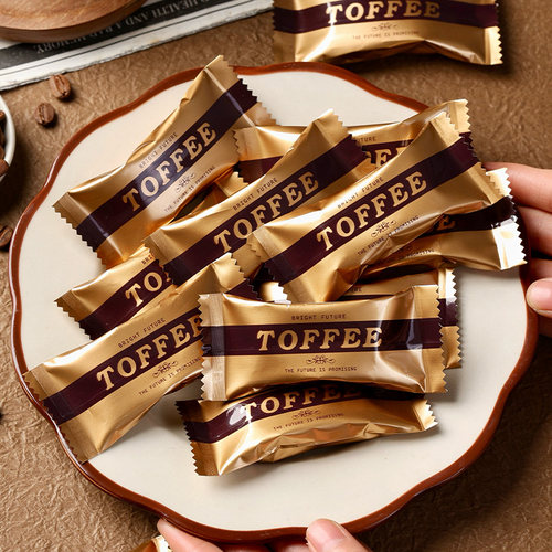 太妃糖包装袋牛轧糖机封袋2026高档镀铝加厚海盐杏仁咖啡糖糖果袋