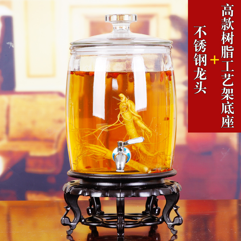 泡酒玻璃瓶高档密封带龙头家用人参白酒药酒罐酒缸酒坛子专用酒瓶
