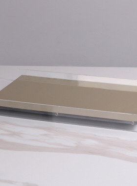 现代极简亚克力托盘样板间客厅不锈钢桌面香薰饰品收纳盘摆件组合