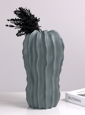 现代简约花瓶创意植物仙人掌装饰摆件北欧样板房异形艺术插花花器