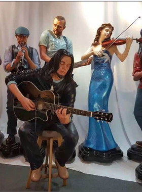 音乐雕塑像设计师酒吧落地摆件