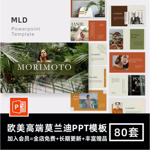 PPT模板静态企划产品作品集毕业答辩复试排版高逼格莫兰迪配色ppt