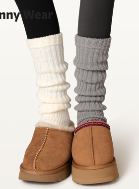 灰色袜套女春秋季堆堆袜y2k腿套加厚保暖针织中筒长袜配鲨鱼裤袜