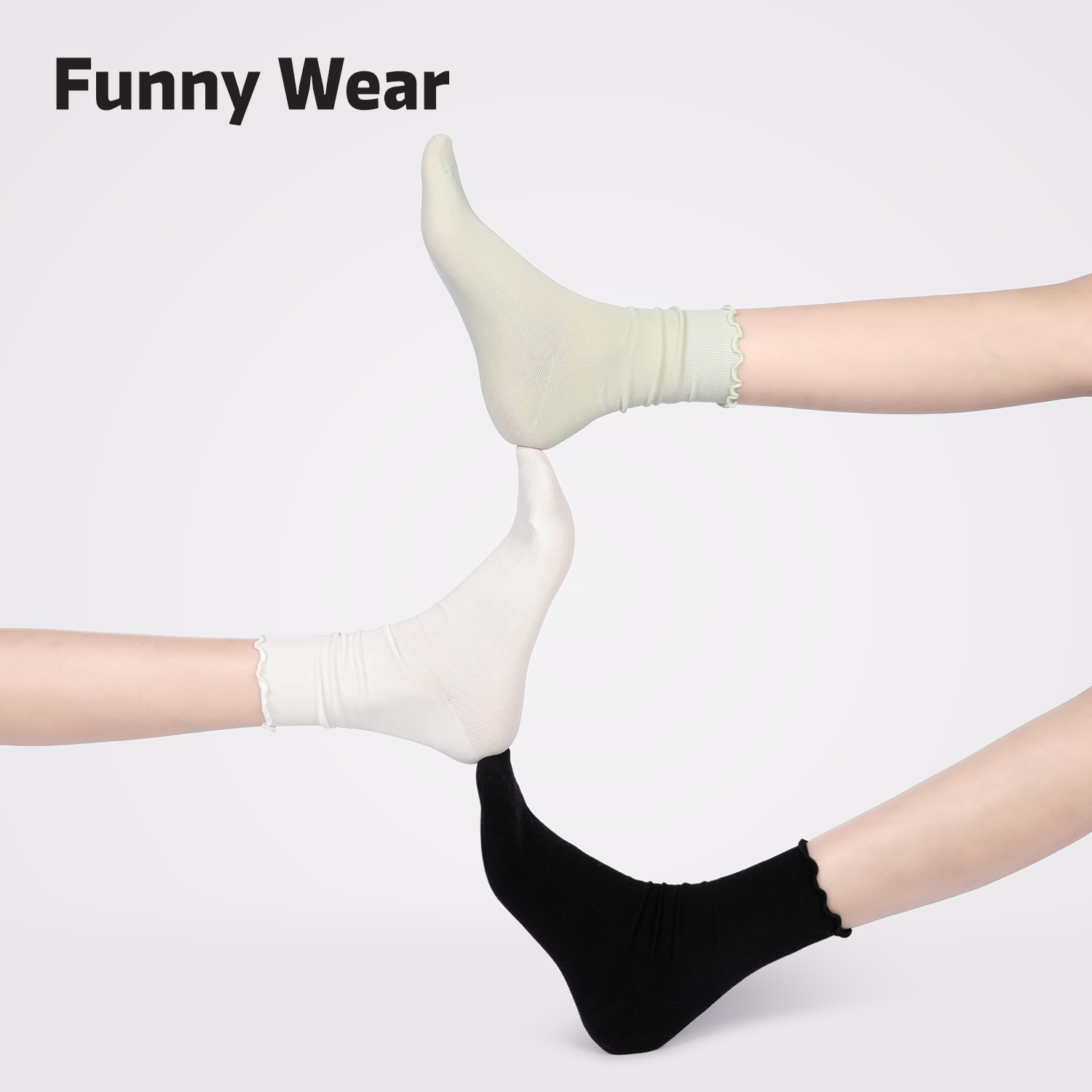 袜子女春秋堆堆袜白色中筒袜