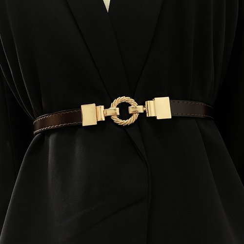 女士百搭牛皮合金优雅腰带时尚