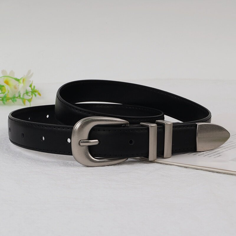 真皮女士复古腰带女款牛仔裤皮带2025新款时尚金属风欧美韩版风格