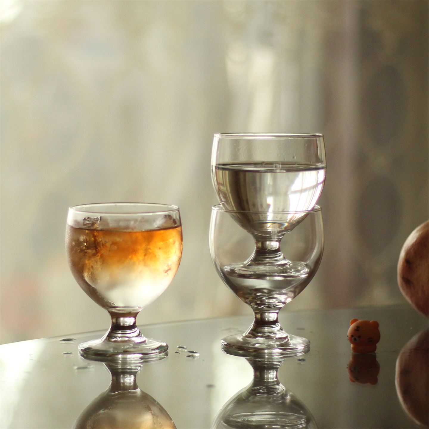 美国老牌利比无铅玻璃杯可叠放矮脚杯咖啡啤酒杯法式酒馆多用杯子