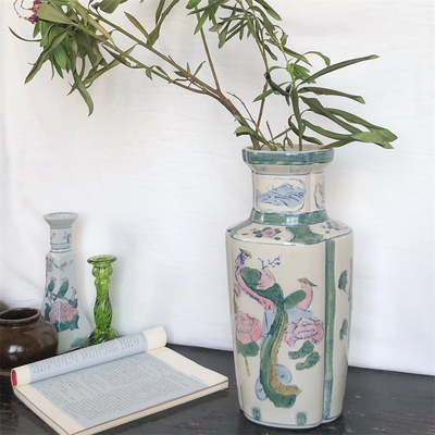 复古老货库存凤凰花瓶