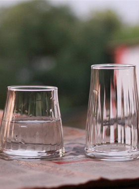 法国ARC条纹玻璃杯富士山杯 冰咖啡杯水杯