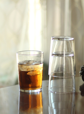 手感超好 直身进口钢化玻璃高杯大容量耐热美式拿铁咖啡店用水杯