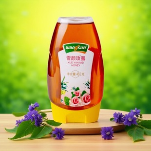 天然新鲜挤压蜜蜂园汪式 正品 旗舰店官方 瓶 汪氏蜂蜜雪颜玫蜜465g