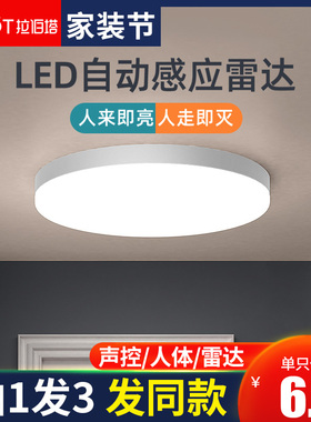 声控一体led小区公共楼梯楼道车库专用入户门玄关自动雷达感应灯