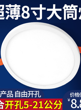 led筒灯8寸24w天花灯12瓦17嵌入式15超薄18孔19 16开孔20cm21公分