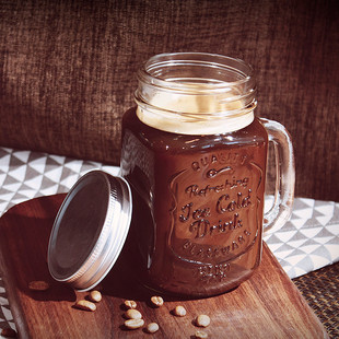 公鸡杯带盖梅森杯 咖啡玻璃杯创意大容量果汁啤酒罐