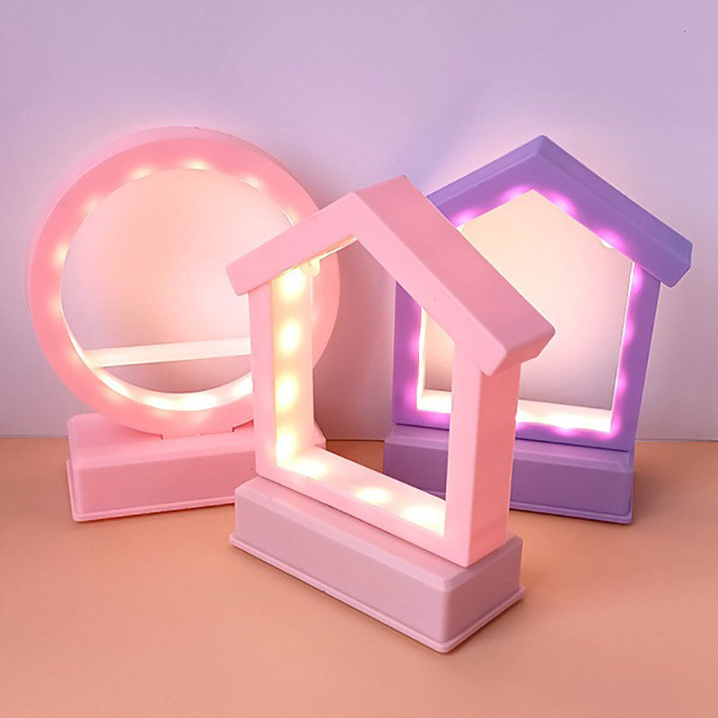 奶油胶diy音乐小夜灯爱心形床头小台灯摆件迷你发光房子玩具灯架