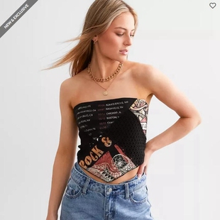 GILDED INTENT女士抹胸上衣欧美暗黑风可外穿绑带鹰头裹胸防脱