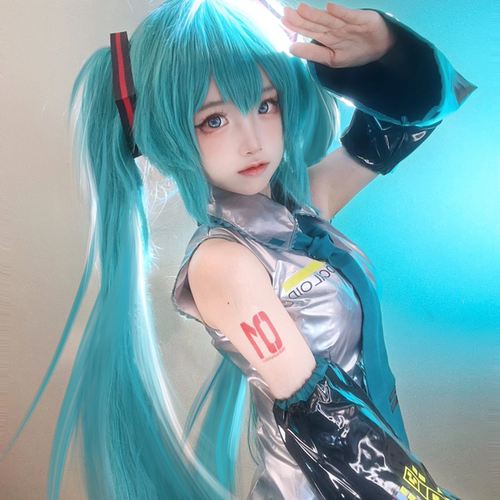 初音未来COS服 动漫假发鞋子cosplay服装女 皮面公式服初音公主