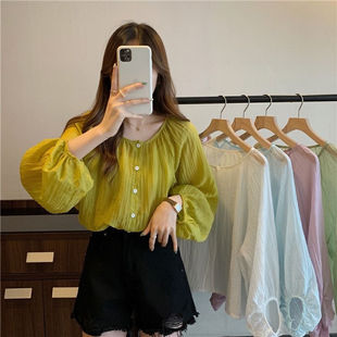 法式温柔风衬衫女长袖夏季通勤感小众别致衬衣百搭气质衫独特上衣