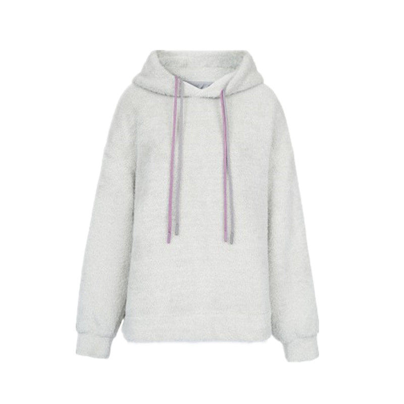 2023年圣创圣迪奥秋装正品女连帽摇粒绒假两件拼接卫衣 s224z2223