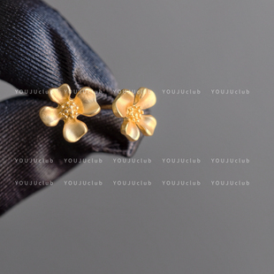 金桂飘香～复古新中式小巧金色哑光花朵精致耳钉耳环蚊香盘耳夹女