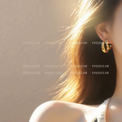 个性气质简约素圈ins耳圈