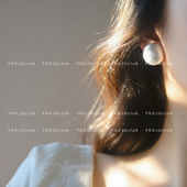 圆形气质耳环蚊香盘耳夹女 半面棉花复古法式 YOUJUclub 素雅珍珠