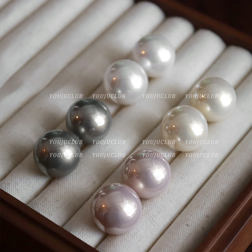 YOUJUclub-大馒头20mm珍珠复古法式优雅简约强光耳钉蚊香盘耳夹女,饰品/流行首饰/时尚饰品新,耳钉,淘宝优惠券,粉丝福利购,淘宝优惠卷