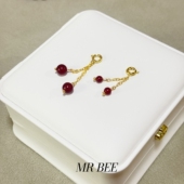 红玛瑙小滴流小提溜流苏吊坠挂件挂饰配饰DIY挂坠弹簧扣链条高级