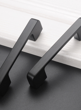 柜门拉手黑色锌合金橱柜衣柜鞋柜门把手酒柜储物柜抽屉单孔小拉手