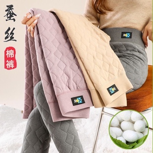 棉裤女秋冬加厚加绒打底裤外穿妈妈休闲雪地大码内穿高腰保暖秋裤