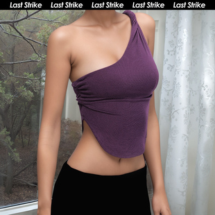 新款 运动休闲背心女夏季 瑜伽服斜肩上衣女高级感 Strike美式 Last
