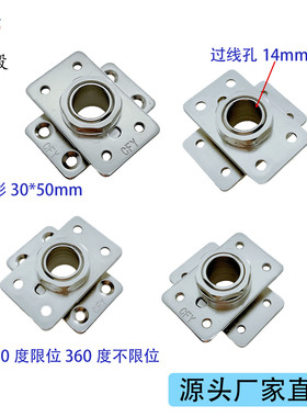 M18方形14mm过线孔五金阻尼转轴铰链任意停可调节旋转合页扭矩器