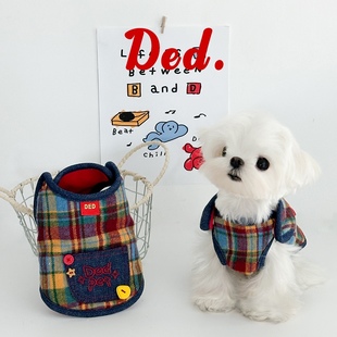 宠物衣服狗狗冬季 棉衣马甲背心小型犬马尔济斯西施可爱约克夏 无袖