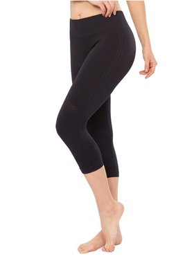 plie巴西进口七分裤女士瑜伽跑步弹力运动压缩裤