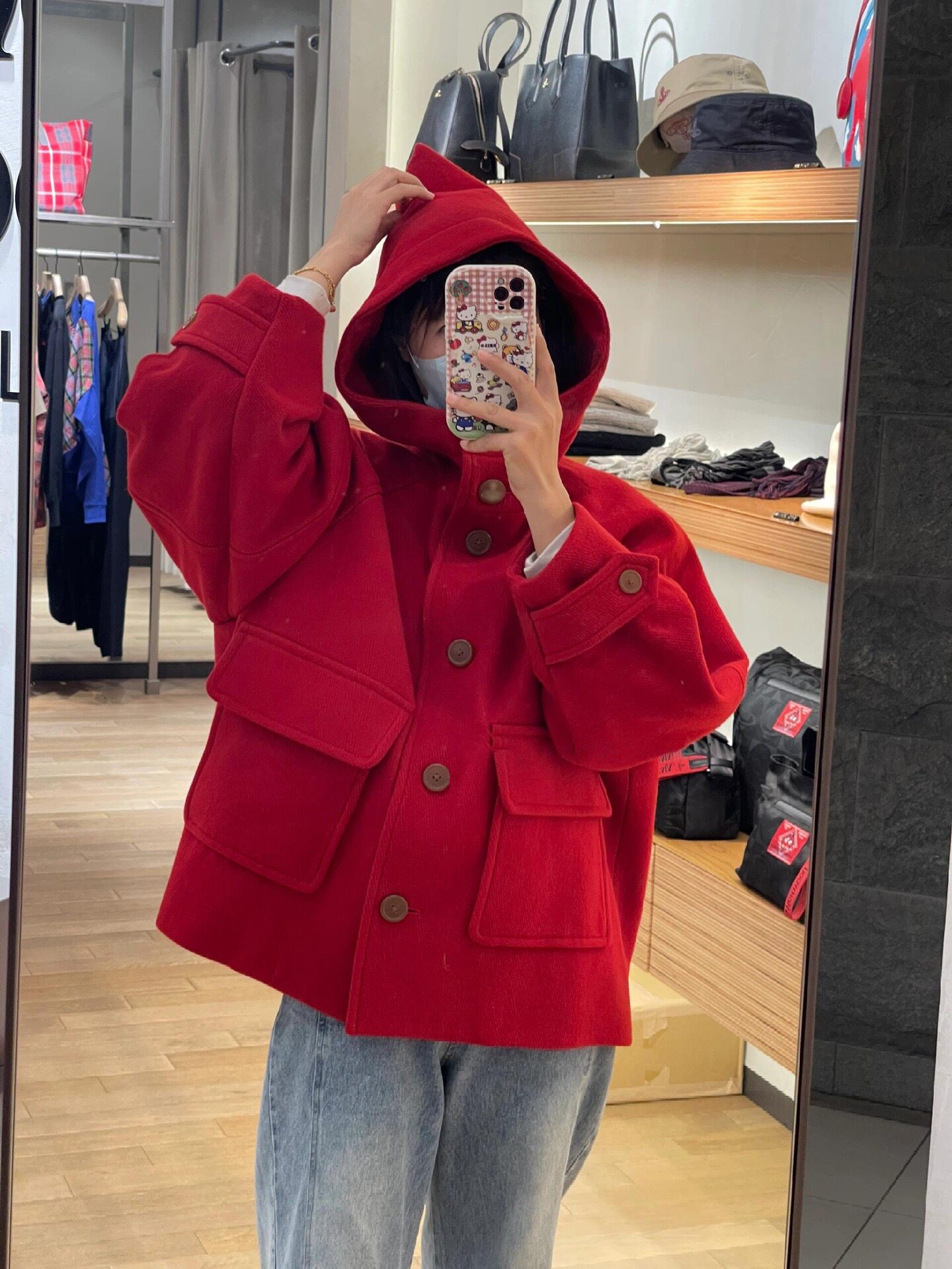 YA家正确版西太后土星大衣外套女红色新年战袍小红帽女装高品质