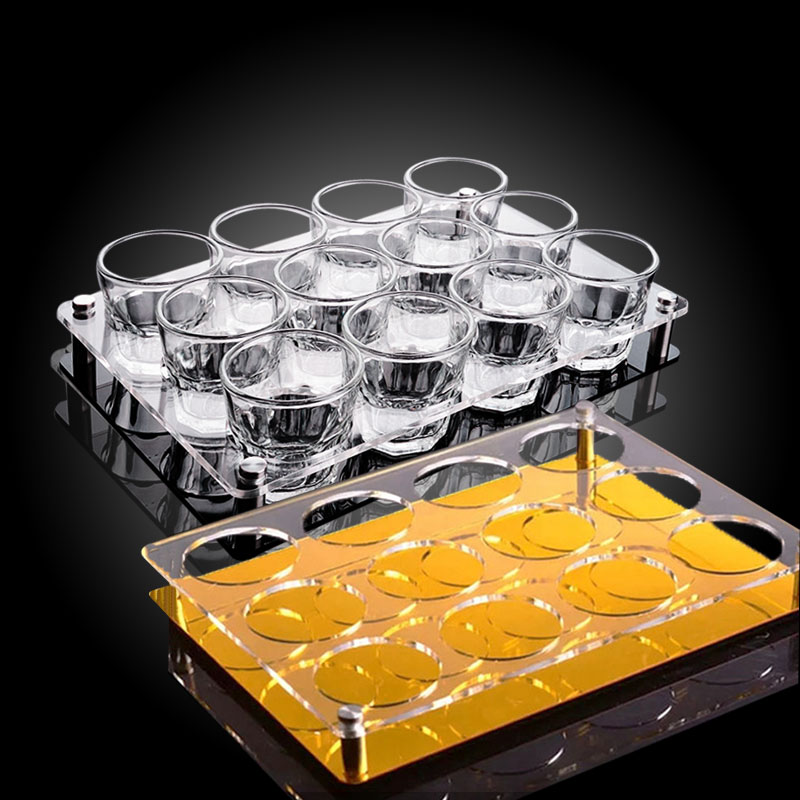 亚克力啤酒杯杯架6孔12孔金底