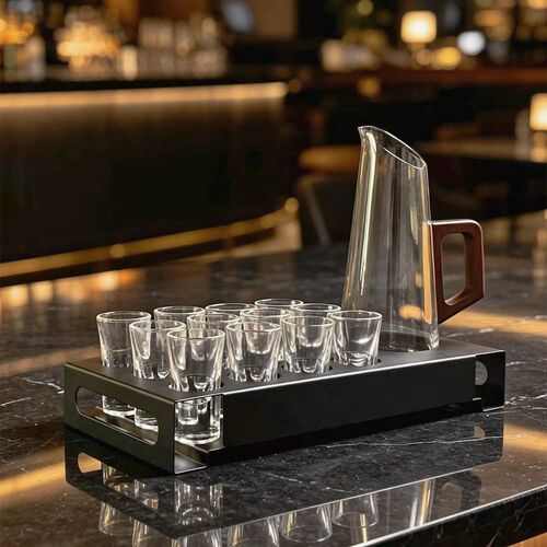 KTV酒吧子弹杯架套装家用shot玻璃小白酒烈洋酒杯子酒具B52一口杯
