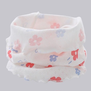 A类网眼薄款男女宝宝纯棉透气脖套小围巾婴儿口罩围脖女童脖套春