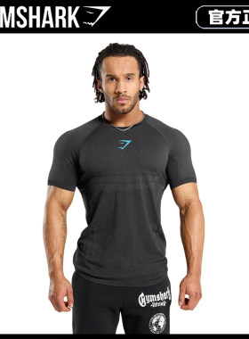 Gymshark Onyx 3.0鲨鱼幻影无缝健身衣短袖男速干紧身撸铁训练T恤