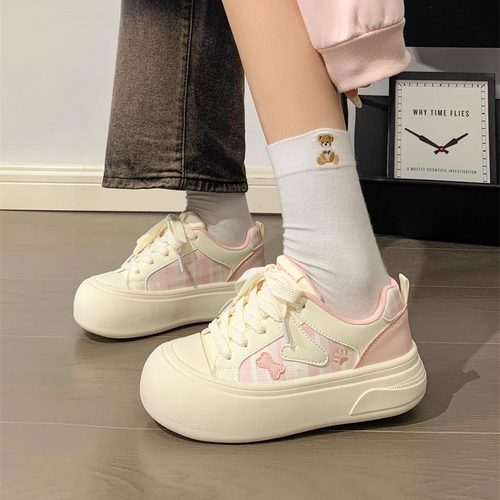 人本韩版厚底板鞋2026新款春季