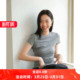 修身 t恤上衣女夏薄款 百搭显瘦上衣 纯色圆领天丝羊毛短袖 徐莫西