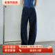 原色深牛仔蓝色高腰显瘦香蕉裤 子 镰刀长裤 女春秋款 宽松阔腿牛仔裤