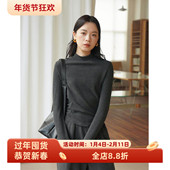 黑科技保暖磨毛百搭半高领修身 内搭上衣 加厚T恤女冬款 长袖 打底衫