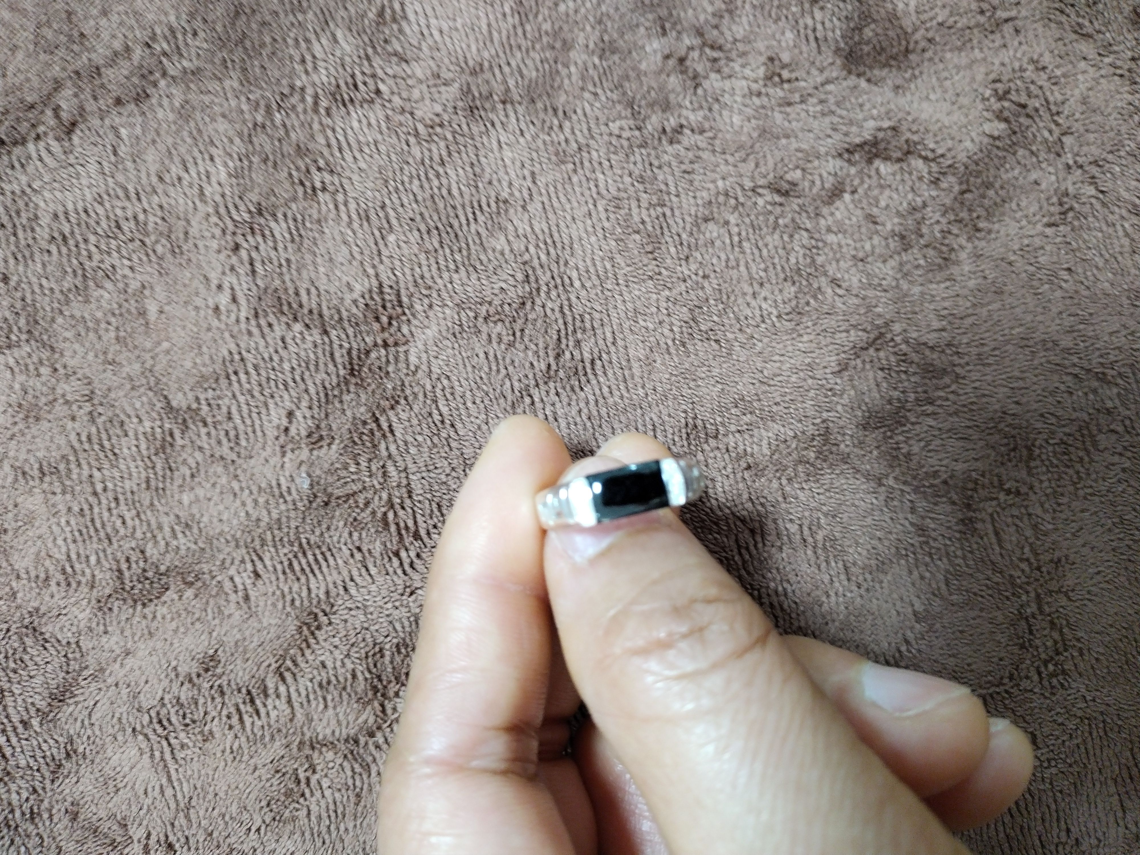 缅甸天然A货翡翠戒子 墨翠戒指 玉戒