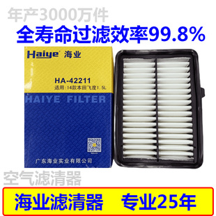 海业空气滤芯适配本田14代飞度缤智锋范哥瑞XRV发动机空滤42211