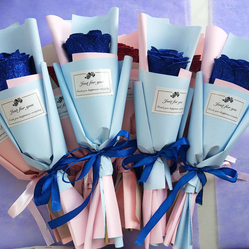 教师节38女神节情人节单支仿真蓝色妖姬开业活动促销创意定制logo