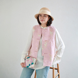 z特 鹿竹合鸣 超雅静钱小萍非遗宋锦 里外真丝精工新中式宋锦马甲